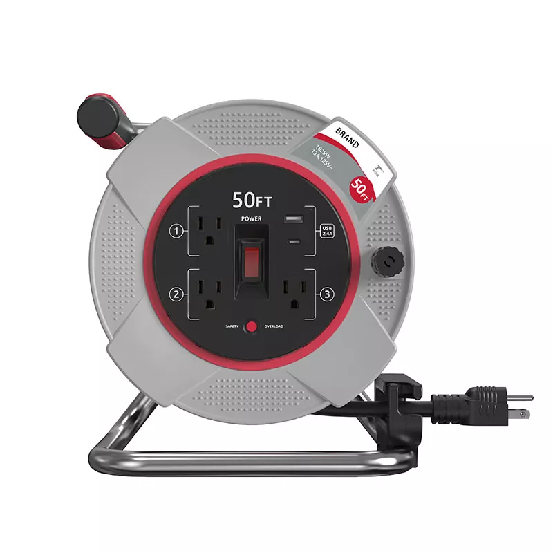 3 vývody USB2.4A Plastová naviják 50 stop s ochranou přetížení 3 vývody USB2.4A Plastová naviják 50 stop s ochranou přetížení