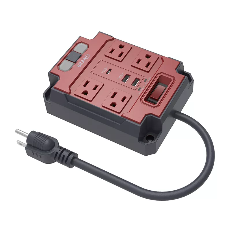 4 zásuvky Power Strip se světlem